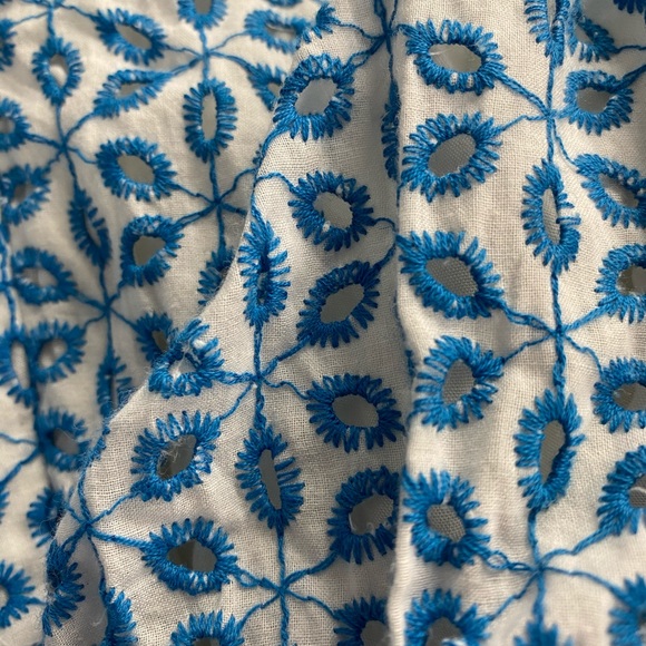 Blue and White Eyelet Tank MIDI Dress - Picture 7 of 10